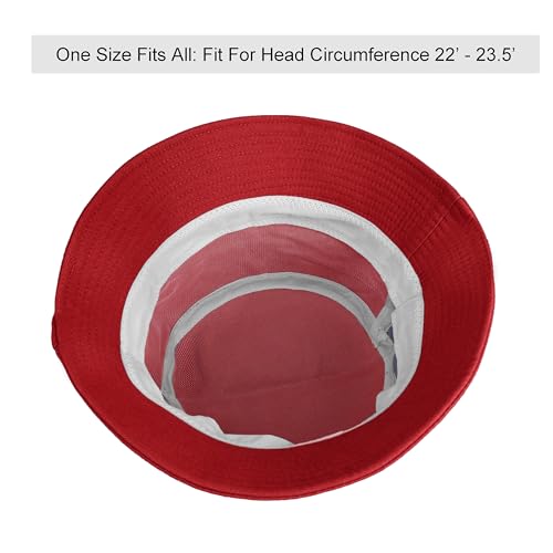 Wheebo Solid Color Bucket Hat for Women Summer Beach Fishmen Hat for Lady Adult Unisex Cotton Cap…… - color: A-sc-red