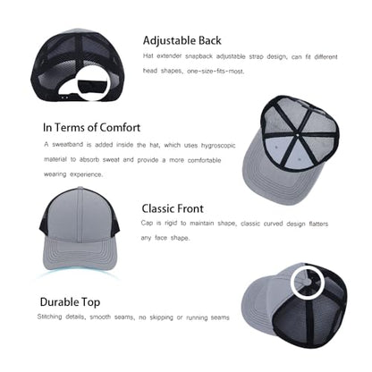 ZH 12 Pack Mesh Trucker Hats, Bulk Baseball Caps for Men and Women, Trucker Cap Wholesale - color: Dgray-black