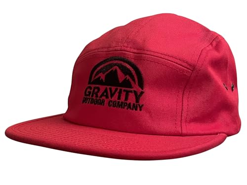 Gravity Outdoor Co. 5 Panel Hat - color: Red/Black