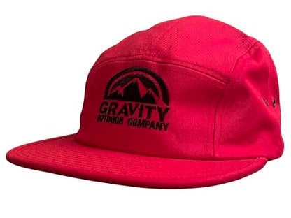 Gravity Outdoor Co. 5 Panel Hat - color: Red/Black
