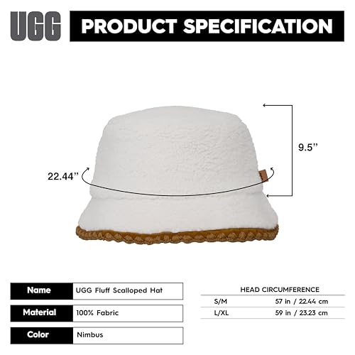 UGG Women's Uggfluff Scalloped Hat - color: Nimbus, size: Small-Medium