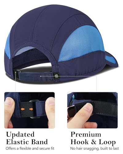 GADIEMKENSD Outdoor Running Hat Breathable Mesh 2PACK - color: Navy, size: 7-7 1/2