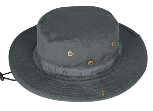 Rosoz Sun Hats for Men Women Bucket Hat UPF Protection Wide Brim Boonie Hat - color: 1pack-grey