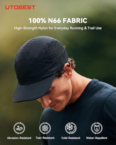 UTOBEST Race Day Performance Running Cap for Men Women - color: Black