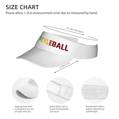Embroidered Pickleball Visor Men Women,Gifts for Pickleball Lovers - color: White, style: Neon Pickleball Rainbow