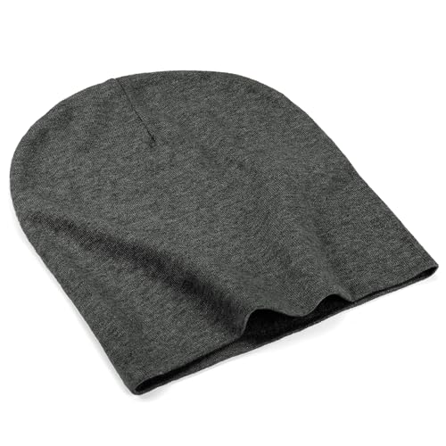 ROYBENS Thin 100% Cotton Beanie for Men Women Lightweight Slouchy Chemo Hat - color: 1pcs-dark Gray