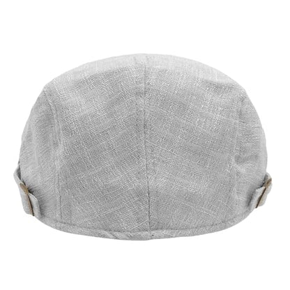 ZLYC Men Summer Flat Cap Scally Ivy Gatsby Newsboy Beret Driver Hat - color: Plain Light Gray