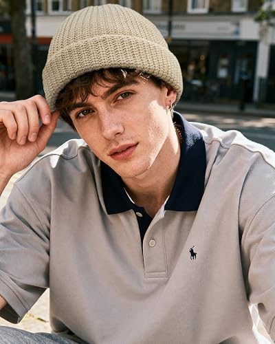 Clakllie Trawler Beanie Watch Hat Knit Cuffed Skullcap Roll-up Edge Stocking Hats Rolled Cuff Knitted Hat Ski Cap - color: Cdus-ddth3-khaki