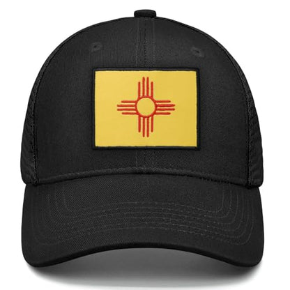 Embroidered State Flag Trucker Hat Mesh Adjustable Snapback Baseball Cap for Men Women - color: New Mexico