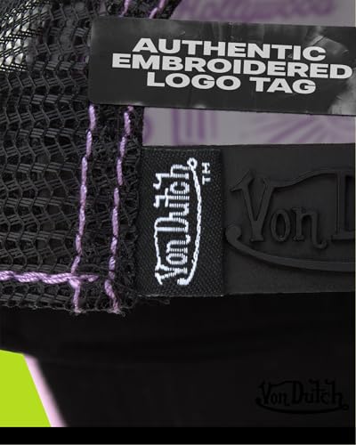 Von Dutch Unisex Velvet Trucker Hat, Curved Bill, Mesh Back, Snapback - color: Plum Dust