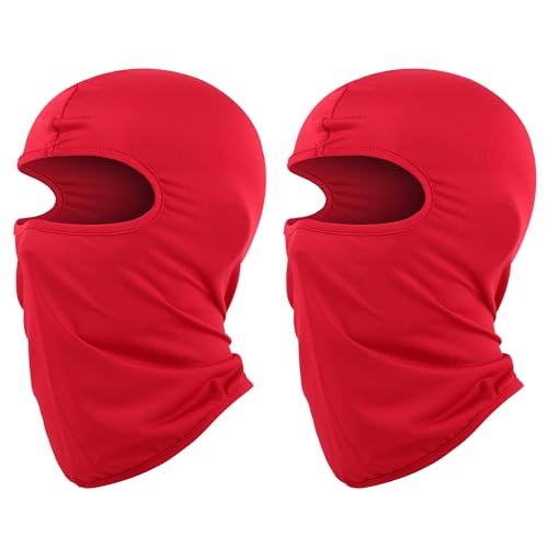 Pukavt 1-3 Pack Kids Balaclava Ski Mask for Boys and Girls - color: Red-2pk(thin )