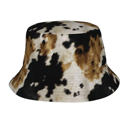Bucket Hat for Men Women Packable Sun Hats Fisherman Outdoor Summer Travel Hiking Beach Caps - color: Cowhide