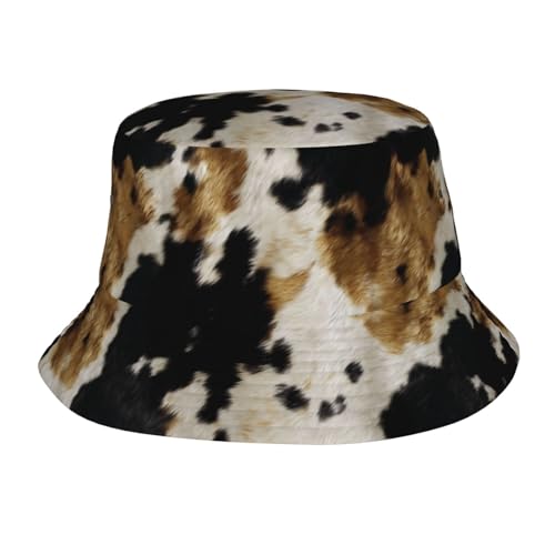 Bucket Hat for Men Women Packable Sun Hats Fisherman Outdoor Summer Travel Hiking Beach Caps - color: Cowhide