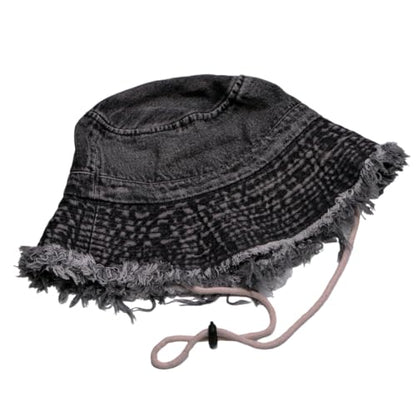 Cotton Denim Distressed Bucket Hat, Sun Hat, Hat for Men and Women - color: Blu28