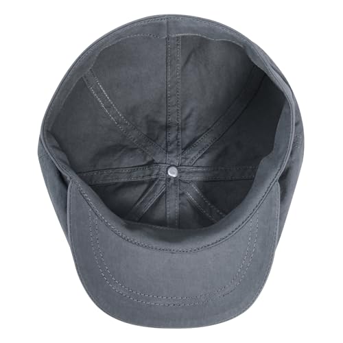 BOTVELA Men's Newsboy Gatsby Hat Cotton Cabbie Cap - color: Grey, size: 7 1/4