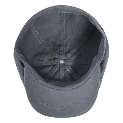 BOTVELA Men's Newsboy Gatsby Hat Cotton Cabbie Cap - color: Grey, size: 7 1/2