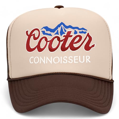 Connoisseur Trucker Hat | Funny Meme Party Trendy Cowboy Beer | Premium Snapback Hat for Men & Women - color: Brown/Tan