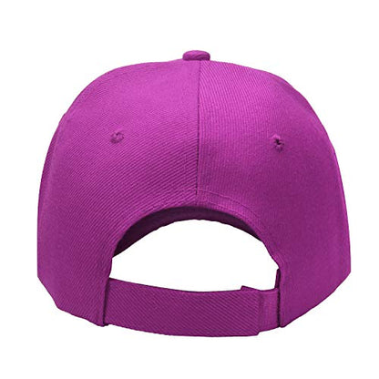 Falari Wholesale Bulk Lot 12-Pack Baseball Cap Adjustable Size Plain Blank Solid Color - color: Fuchsia