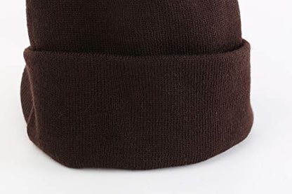 Home Prefer Men's Winter Beanie Hat with Brim Warm Double Knit Cuff Beanie Cap Watch Radar Hat - color: Espresso