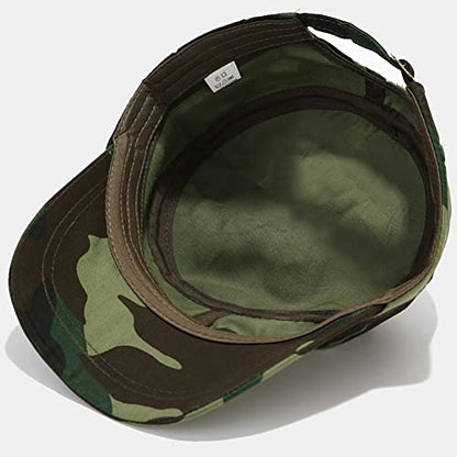 XYIYI Unisex Cotton Basic Cadet Army Cap Everyday Military Style Hat - color: Camo1