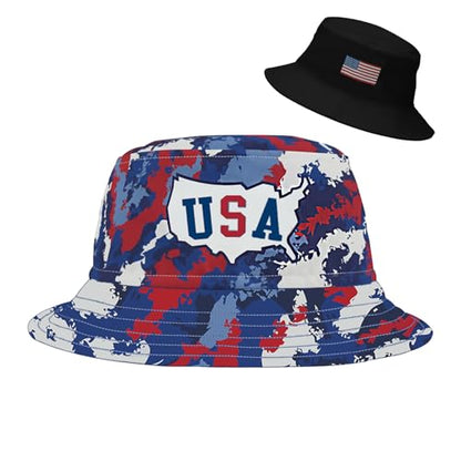 Bucket Hat for Men Women Funny Holiday Fishing Hat Cute Fisherman Cap - color: Usa Cmf