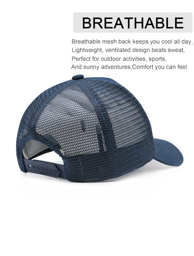 American Flag Trucker Hat, Adjustable USA Baseball Cap for Men Women - color: Navy