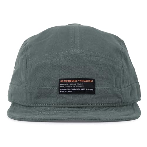 Clakllie Retro 5 Panel Short Brim Cap Casual Baseball Caps Dad Hat Flat Bill Snapback Fitted Caps Trucker Hat Short Cadet Cap - color: S-dy09-gray