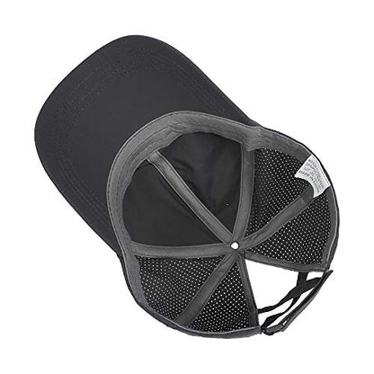 Womens Criss Cross Ponytail Hat Quick Drying Baseball Cap Sun Hats UV Protection Sport Cap - color: Dark Grey