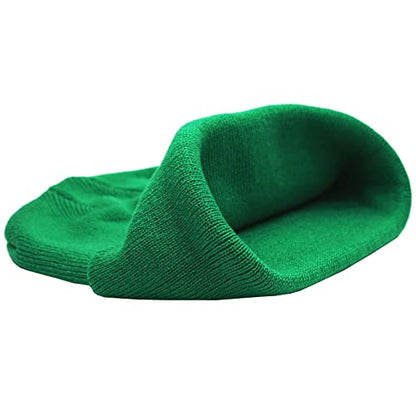 55cube Unisex Winter Beanie Hats Warm Thick Knit Cuffed Skullcaps - color: Solid Kelly Green