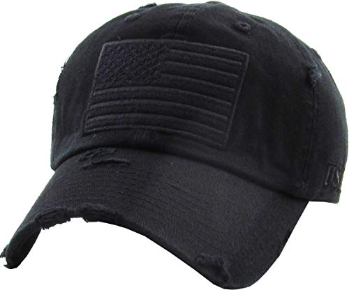 KBETHOS Flag USA America Military Thin Blue Line Thin Red Line Vintage Distressed Baseball Cap Dad Hat Unisex Adjustable… - color: 2. Black-tactical Operator Classic