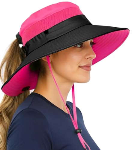 GearTOP Safari Hat for Men Sun Hats for Women UV Protection UPF 50+ Fishing, Gardening, Hiking Hat (22-23 1/2") - color: Pink Standard 1 Pack