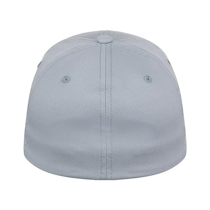 Lids Blank All Star Classic Structured Stretch Fitted Baseball Cap – Curved Bill Hat for Men and Women - color: Light Grey, size: Small-Medium