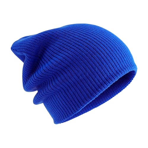 Trawler Beanie Winter Hats Fisherman Beanie for Men Women Knit Cuff Unisex Roll Up Edge Skull Cap JILANI X Edition - color: Blue