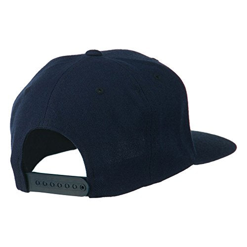 e4Hats.com Gold Lion Embroidered Wool Snapback Cap - color: Navy