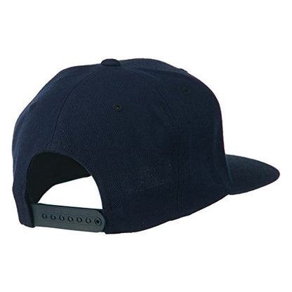 e4Hats.com Gold Lion Embroidered Wool Snapback Cap - color: Navy