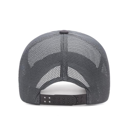 Unisex Full Mesh Baseball Cap - Quick-Dry Adjustable Sun Hat Summer Breathable Dad Cap for Outdoor Sports - color: Light Grey