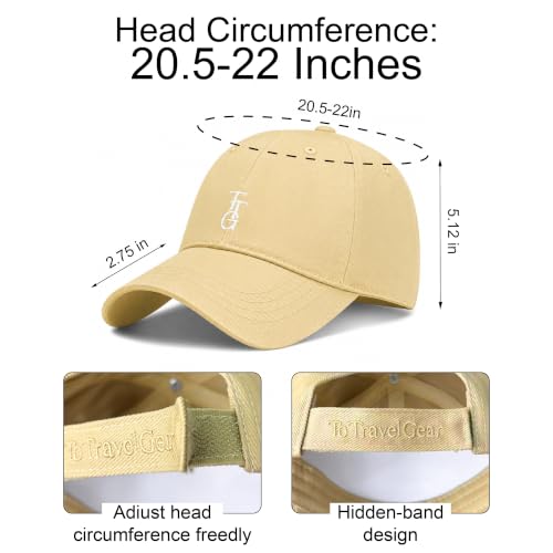 Kids Washed Cotton Baseball Cap, Unstructured Adjustable Toddler Hat for Boys & Girls - color: Light Khaki