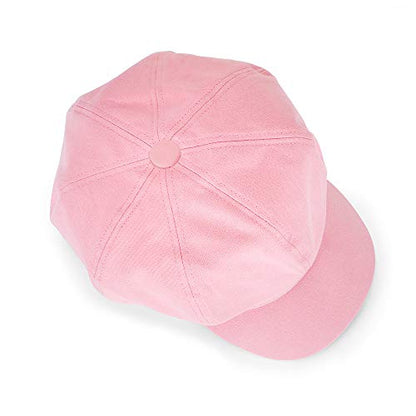 Newsboy Cabbie Baker boy hat Beret Cap for Women Pageboy Visor Paperboy Hat Sailor Fiddler Hat Adjustable - color: Pink