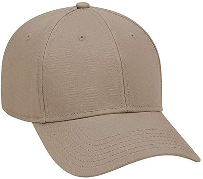 Ashen Fane 6 Panel Structured Low Profile Superior Cotton Twill Basic Baseball Hat - color: Dark Khaki