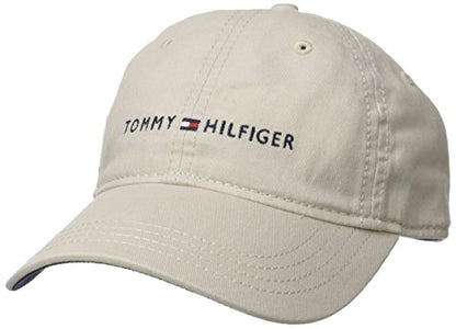 Tommy Hilfiger Men's Cotton Logo Adjustable Baseball Cap - color: Tommy Stone