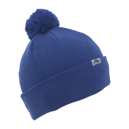 Pacific Headwear Unisex Adult Pacific Headwear Knit Fold Over Pom-pom Beanie - color: Royal, size: One Size