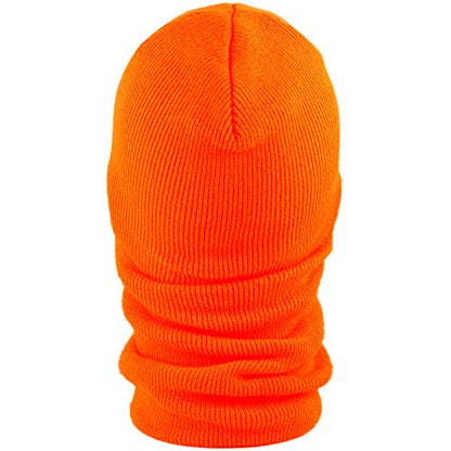 The Hat Depot Unisex Thick and Long Face Ski Mask [Made in USA] - color: Orange