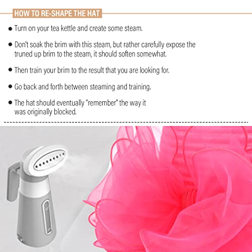 Ruphedy Women Derby Church Dress Bucket Hat Fascinators Tea Party Wedding Hat - color: S051-rose