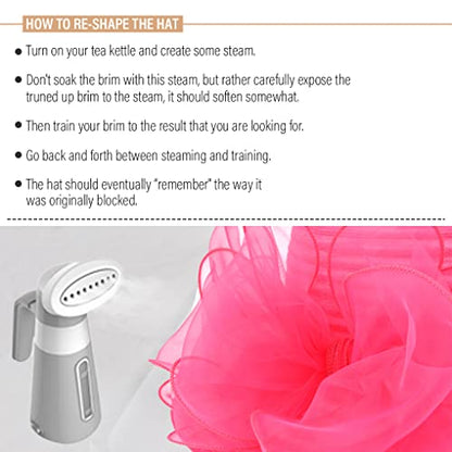 Ruphedy Women Derby Church Dress Bucket Hat Fascinators Tea Party Wedding Hat - color: S051-rose