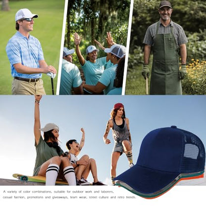 ZH 12 Pack Mesh Trucker Hats, Bulk Baseball Caps for Men and Women, Trucker Cap Wholesale - color: Orange