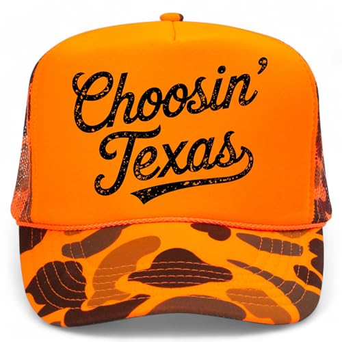 BROTHER TRUCKERS Choosin' Texas Distressed Mesh Back Hat - color: Orange Camo
