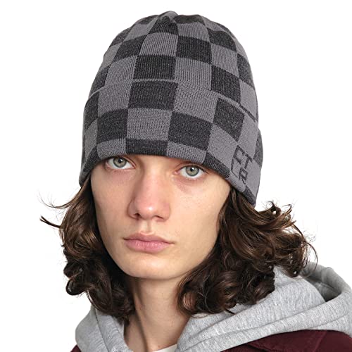 UNDERCONTROL Flexible Fit Logo Embroidery Unisex Fall Winter Thin Long Acryl Trawler Beanie Knit Slouchy Skull Ski Hat Korea - color: Grey