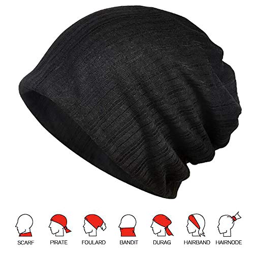 XYIYI Womens Chemo Headwear Hats Cotton Slouchy Beanie Cap Scarf - color: 3pcs Black+grey+coffee