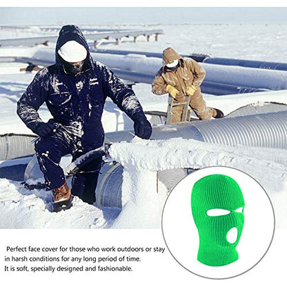 3-Hole Ski Face Mask Balaclava for Men and Women,Set of 2 - color: Green