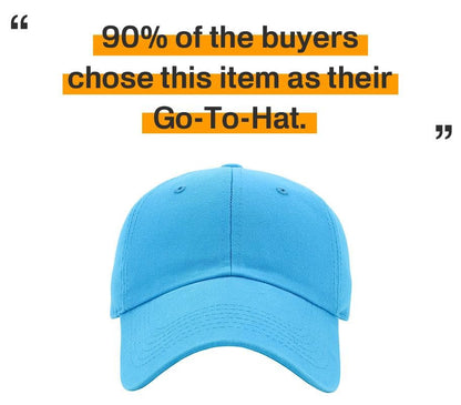 KBETHOS Classic Unisex Cotton Adjustable Low Crown Baseball Cap – Plain Dad Hat - color: Blue Aqua